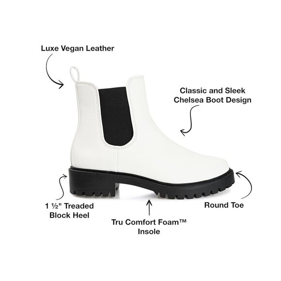 NiB Journee Women's Kenova  Chelsea Style Pull On Boot White Size 8 M $70 RY1385 - Picture 4 of 4